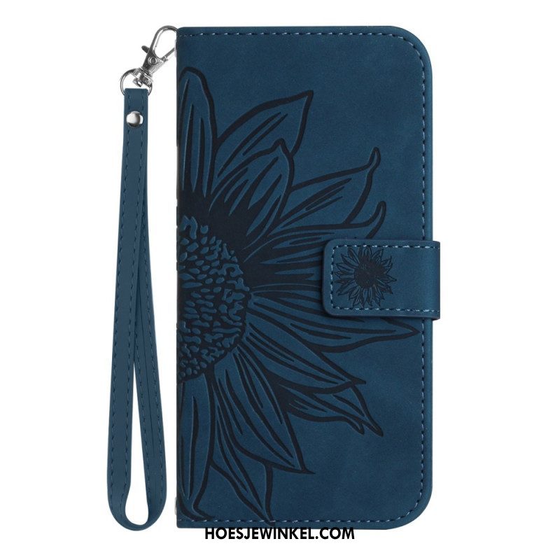 Folio-hoesje voor Xiaomi 13 Lite Zonnebloem Met Lanyard