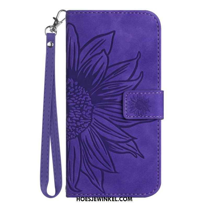 Folio-hoesje voor Xiaomi 13 Lite Zonnebloem Met Lanyard