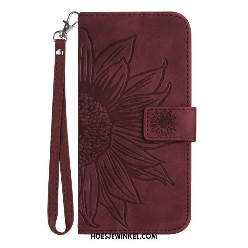 Folio-hoesje voor Xiaomi 13 Lite Zonnebloem Met Lanyard