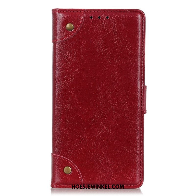 Folio-hoesje voor Xiaomi 13 Pro Stijl Nappa Lederen Vintage Klinknagels