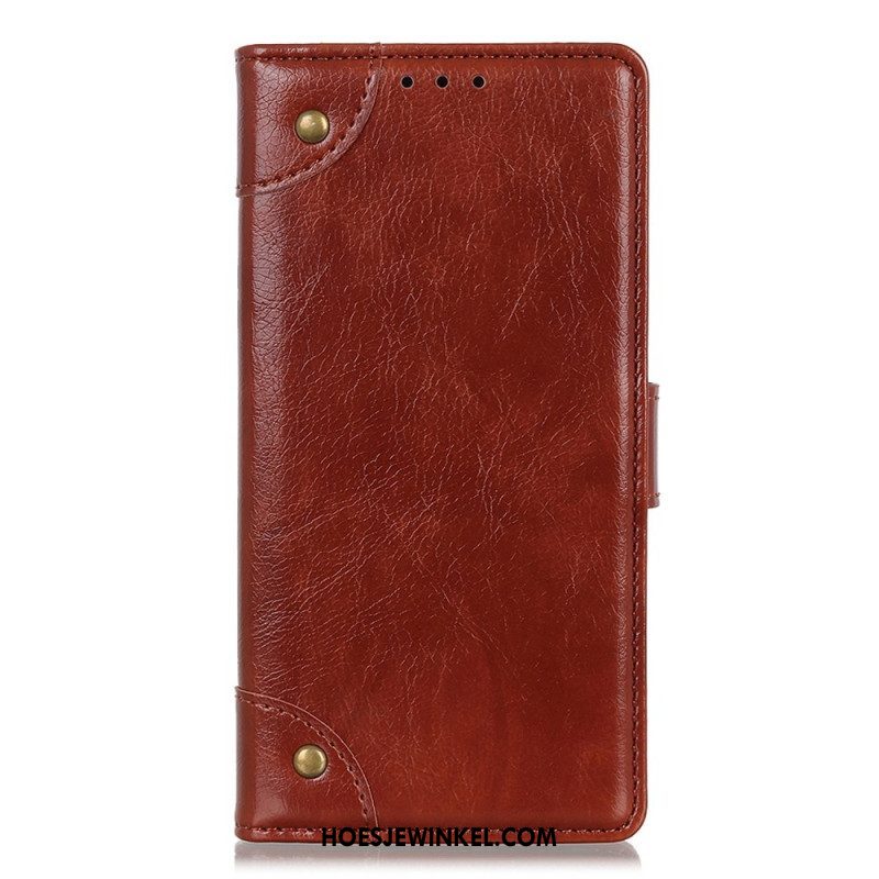 Folio-hoesje voor Xiaomi 13 Pro Stijl Nappa Lederen Vintage Klinknagels