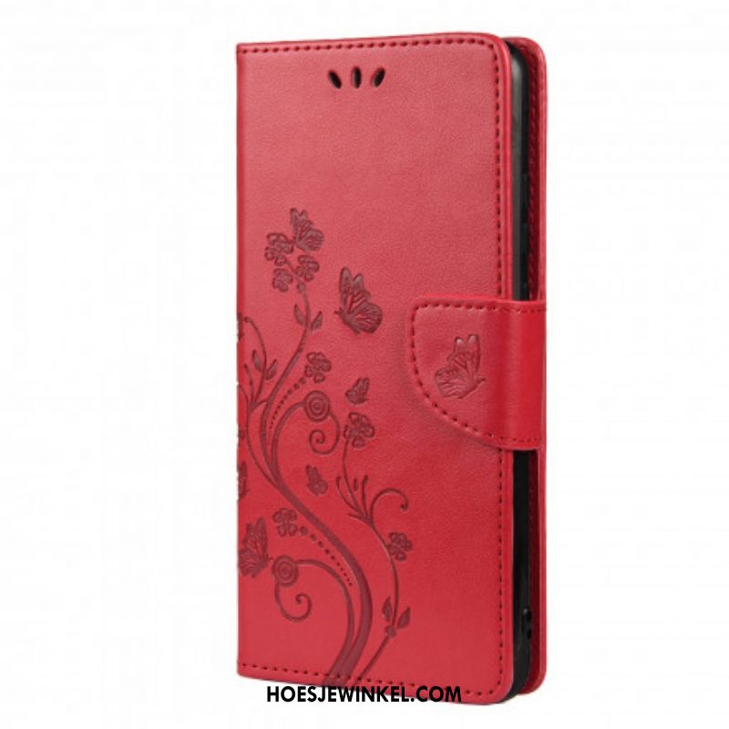 Folio-hoesje voor Xiaomi Redmi Note 10 / 10S Aziatische Vlinders En Bloemen