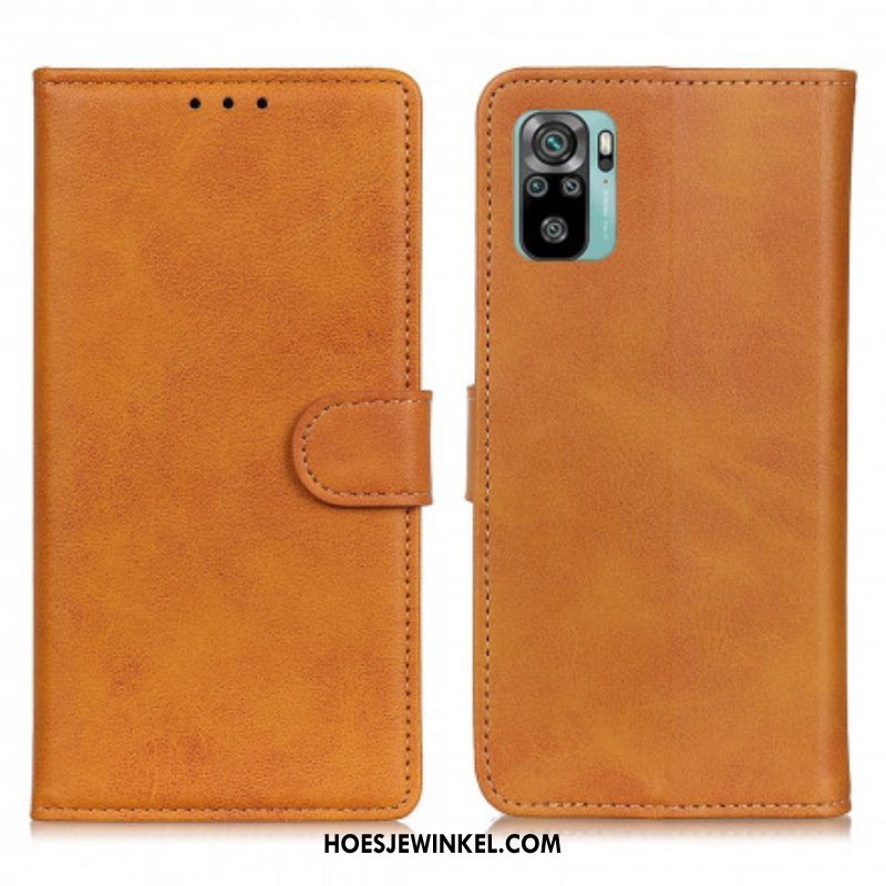 Folio-hoesje voor Xiaomi Redmi Note 10 / 10S Retro Mat Leereffect