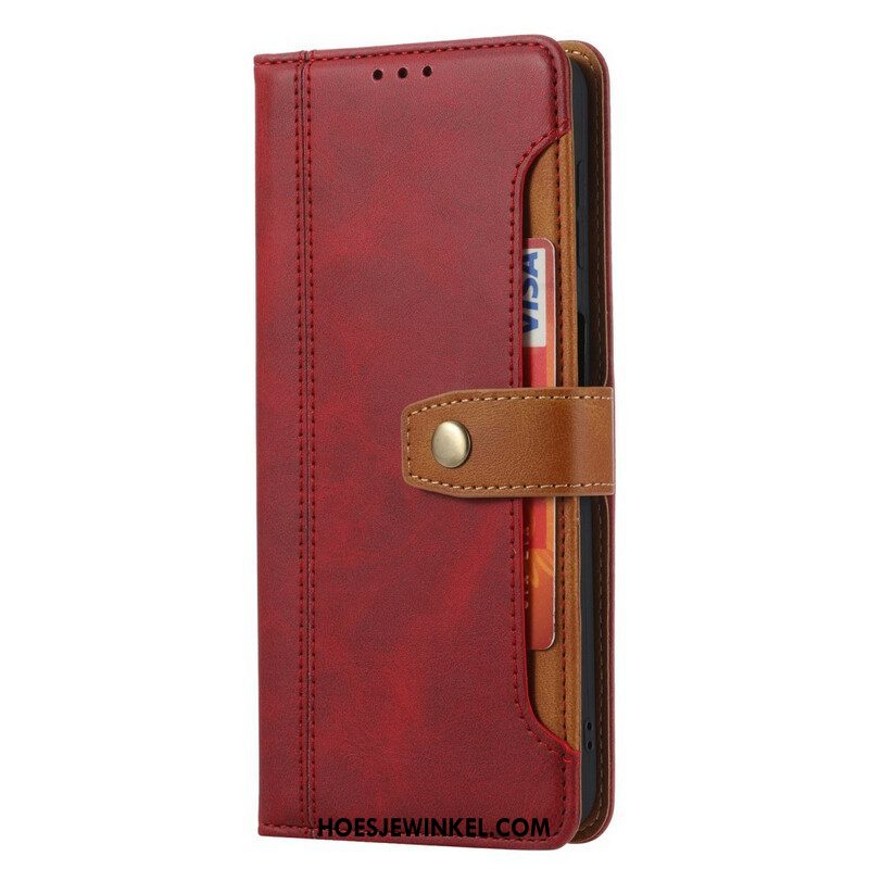 Folio-hoesje voor Xiaomi Redmi Note 10 / 10S Voorkaarthouder En Riem