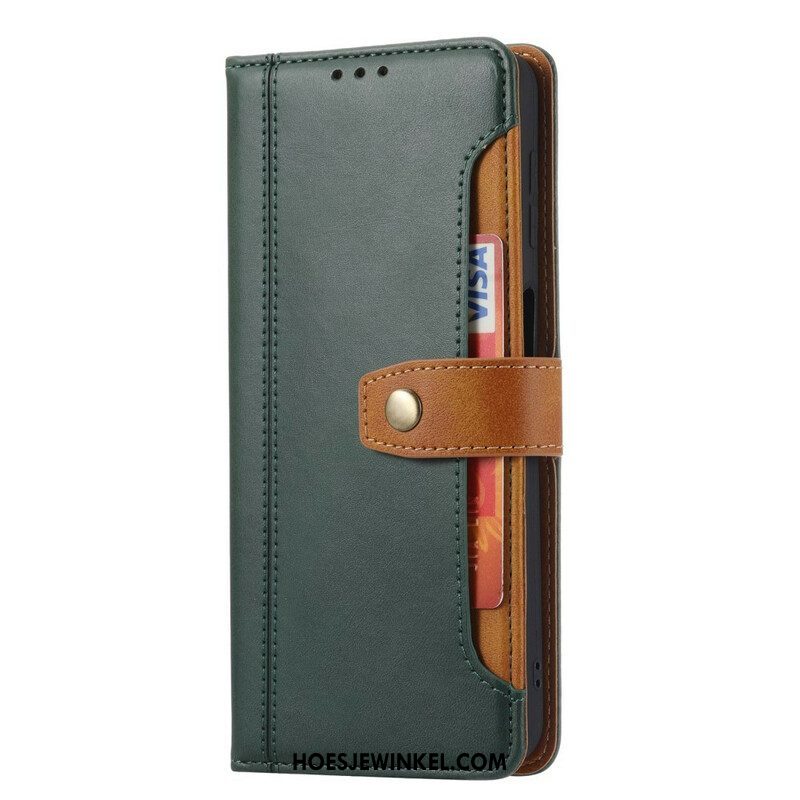 Folio-hoesje voor Xiaomi Redmi Note 10 / 10S Voorkaarthouder En Riem