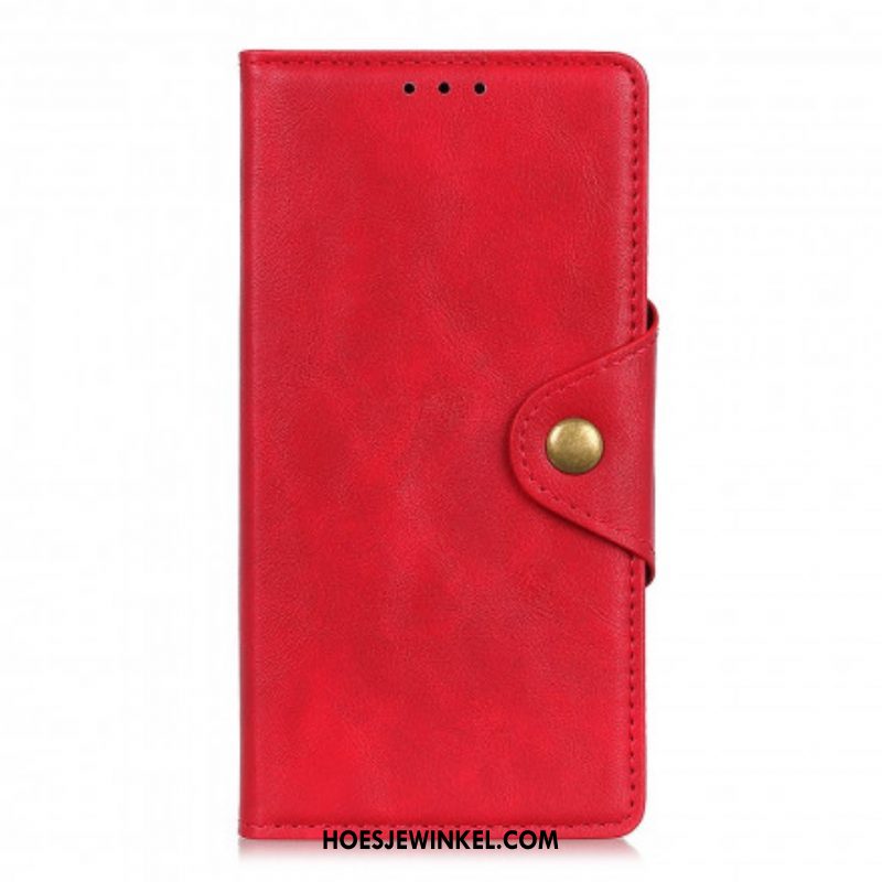 Folio-hoesje voor Xiaomi Redmi Note 10 5G Knoop Van Imitatieleer