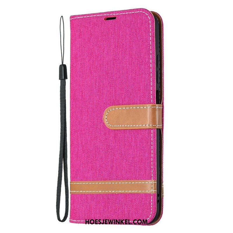 Folio-hoesje voor Xiaomi Redmi Note 10 5G Met Ketting Band Stof