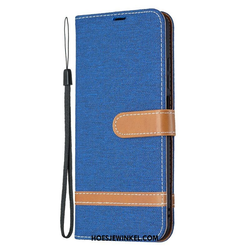 Folio-hoesje voor Xiaomi Redmi Note 10 5G Met Ketting Band Stof