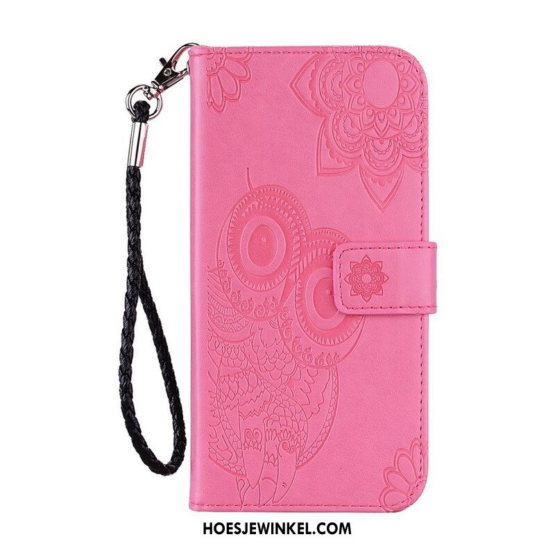 Folio-hoesje voor Xiaomi Redmi Note 10 5G Uil En Lanyard