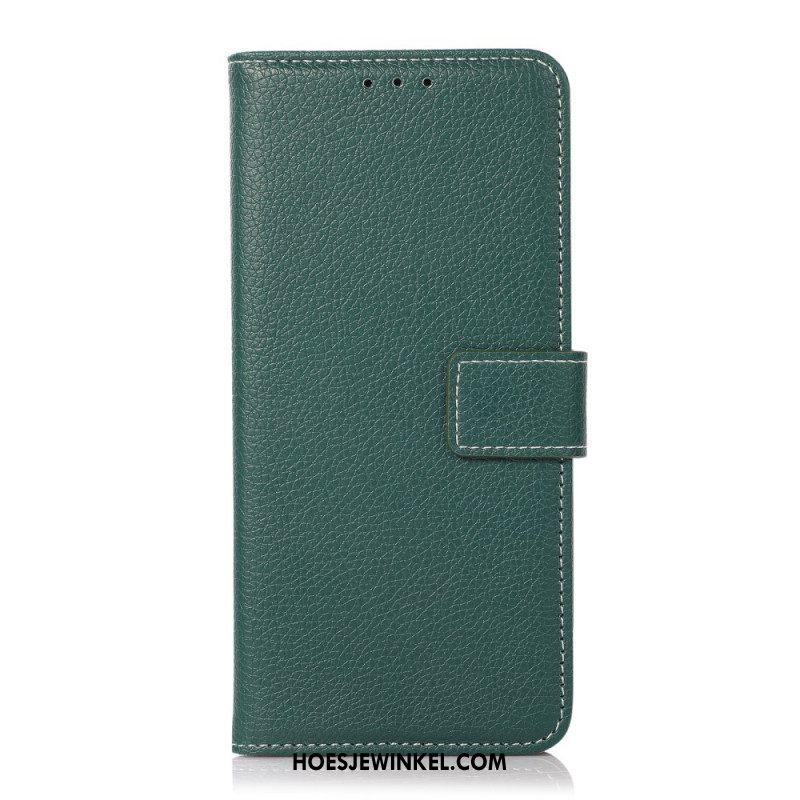 Folio-hoesje voor Xiaomi Redmi Note 10 Pro Lychee Blootgestelde Naden