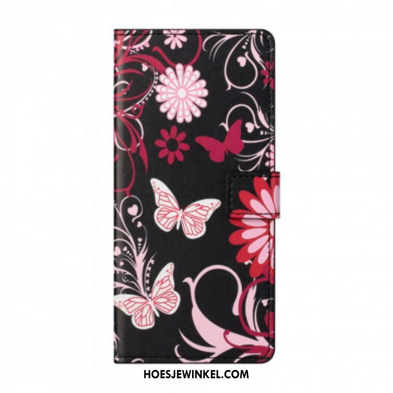 Folio-hoesje voor Xiaomi Redmi Note 10 Pro Vlinders En Bloemen