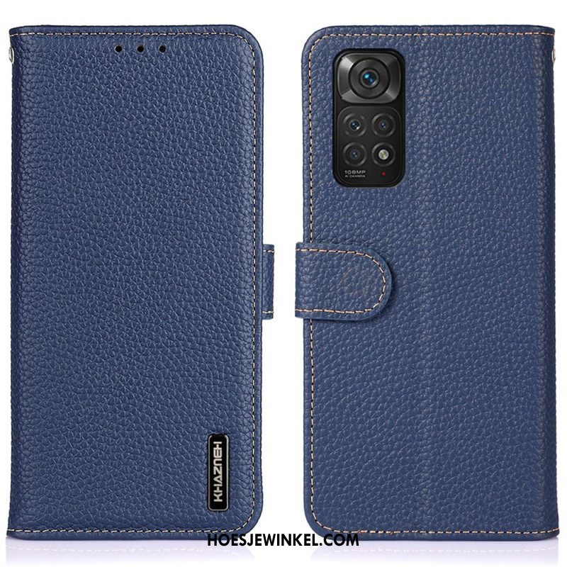 Folio-hoesje voor Xiaomi Redmi Note 11 / 11S Khazneh Lychee Leer