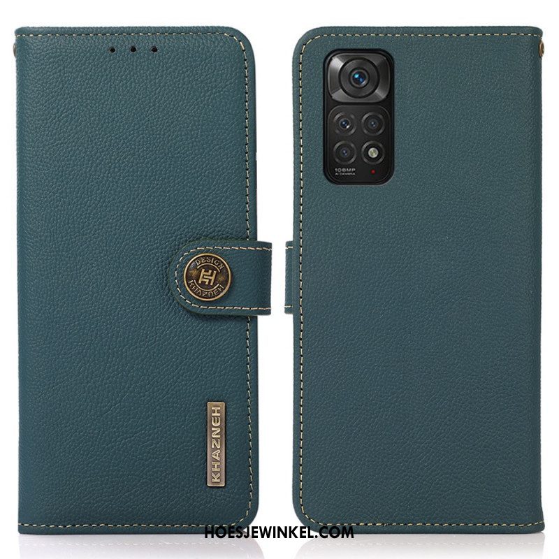 Folio-hoesje voor Xiaomi Redmi Note 11 / 11S Khazneh Rfid Echt Leer