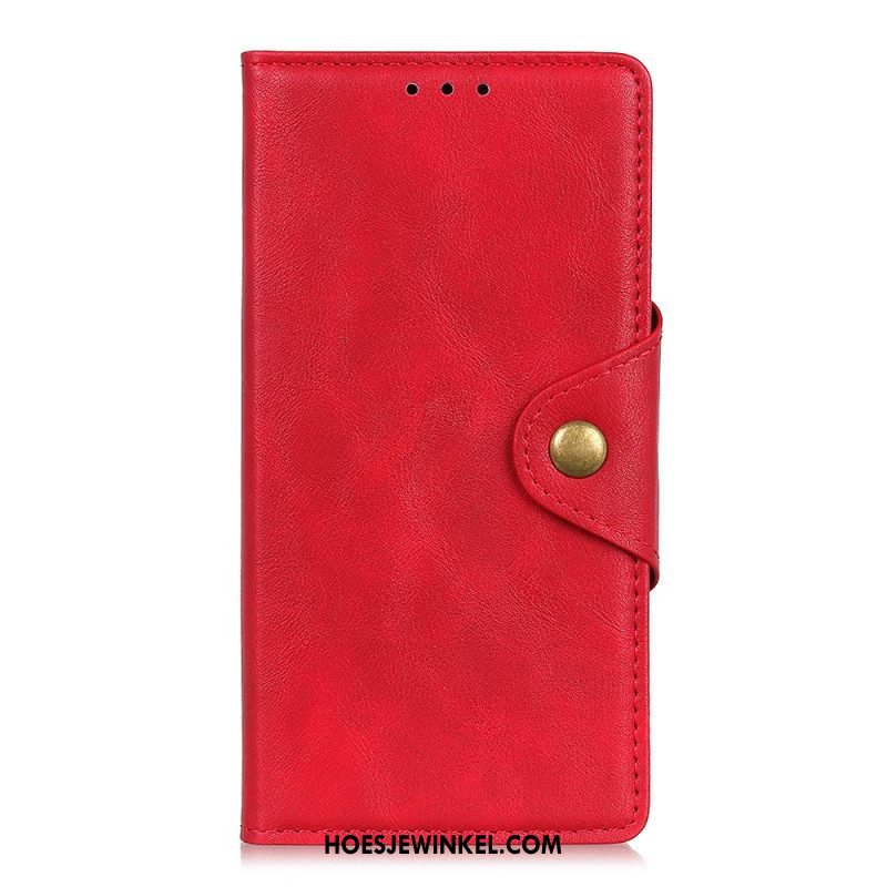 Folio-hoesje voor Xiaomi Redmi Note 11 / 11S Knoop Van Imitatieleer