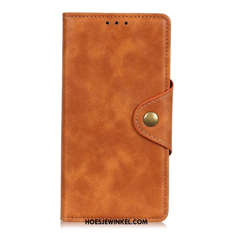 Folio-hoesje voor Xiaomi Redmi Note 11 / 11S Knoop Van Imitatieleer