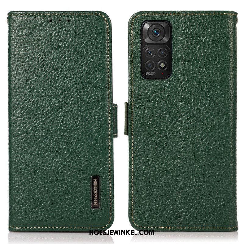 Folio-hoesje voor Xiaomi Redmi Note 11 / 11S Lychee Leer Khazneh Rfid