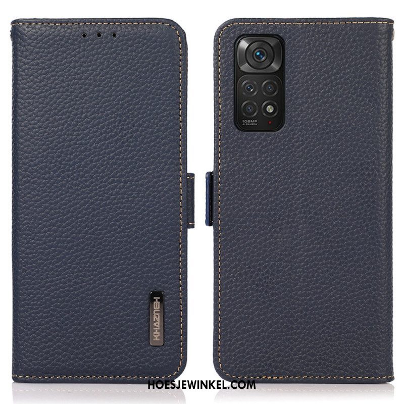 Folio-hoesje voor Xiaomi Redmi Note 11 / 11S Lychee Leer Khazneh Rfid