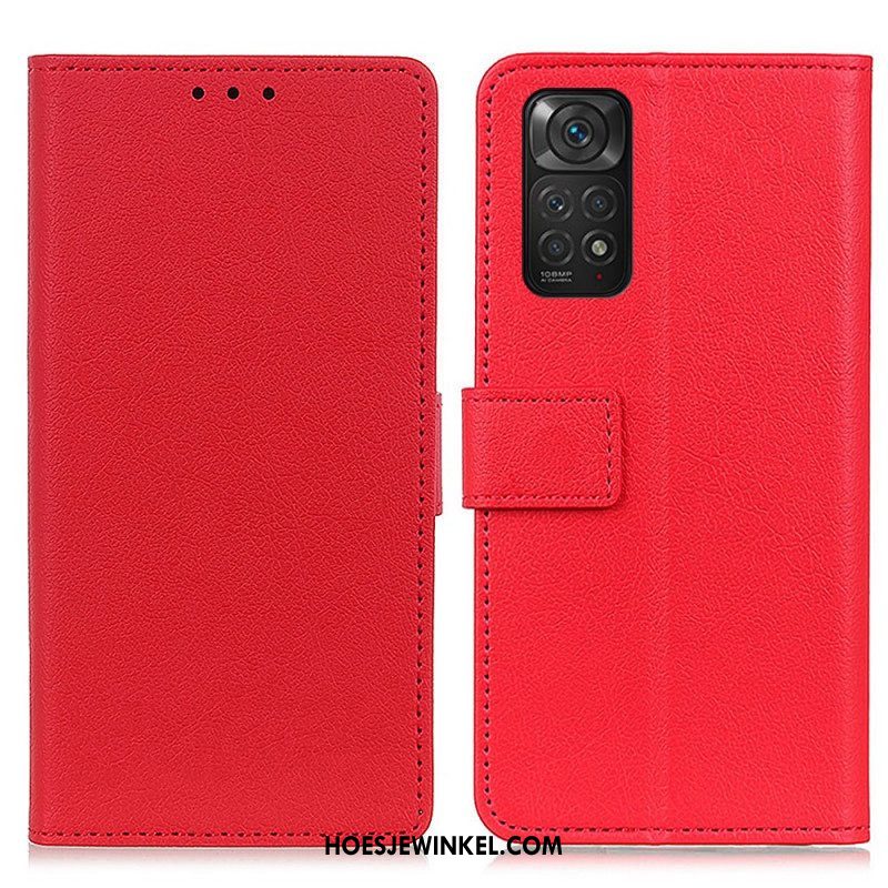 Folio-hoesje voor Xiaomi Redmi Note 11 / 11S Premium Lychee Kunstleer
