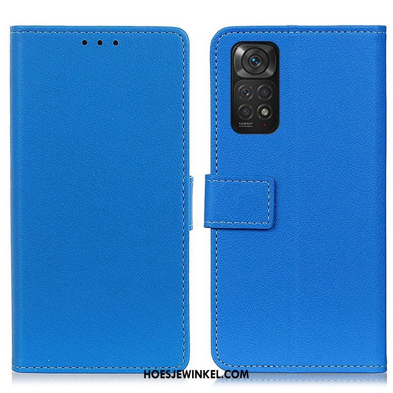 Folio-hoesje voor Xiaomi Redmi Note 11 / 11S Premium Lychee Kunstleer