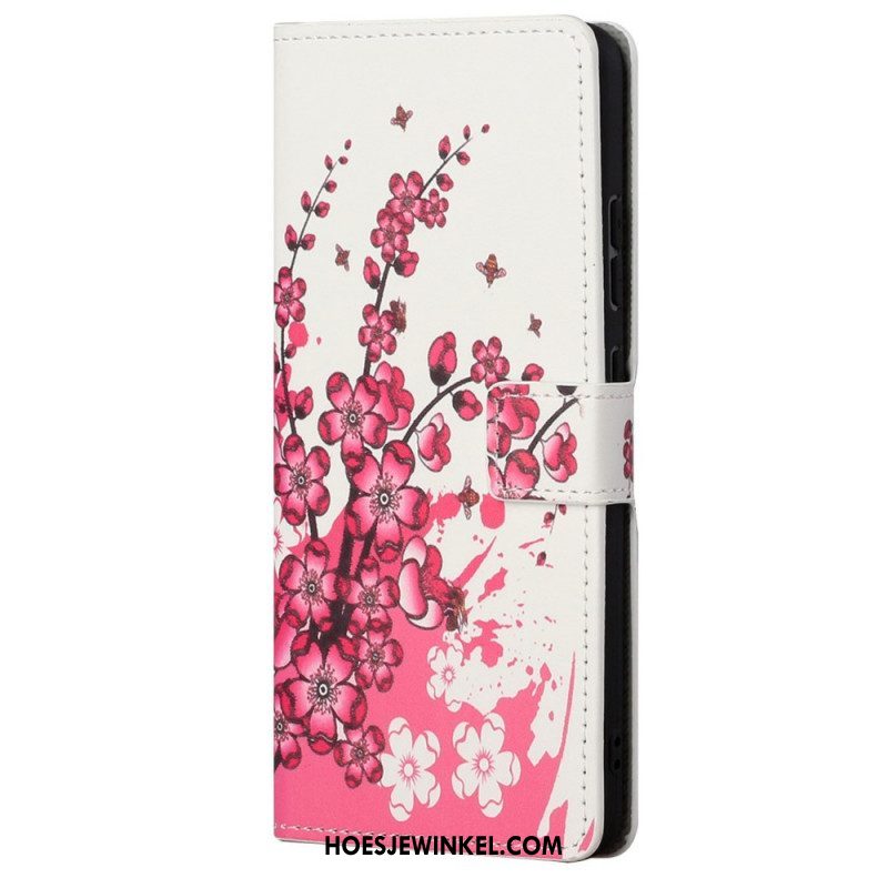 Folio-hoesje voor Xiaomi Redmi Note 11 / 11S Tropische Bloemen