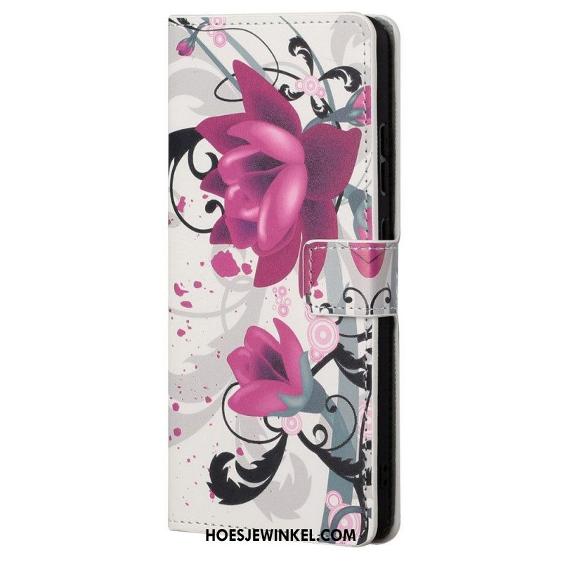 Folio-hoesje voor Xiaomi Redmi Note 11 Pro / 11 Pro 5G Tropische Bloemen