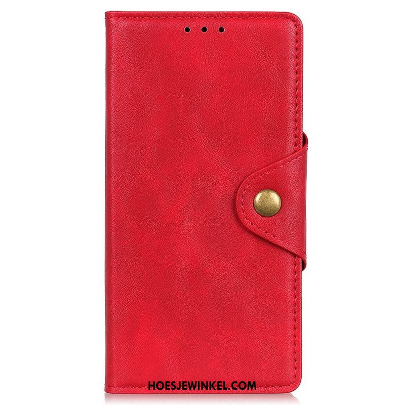 Folio-hoesje voor Xiaomi Redmi Note 12 4G Magnetische Knop Van Imitatieleer