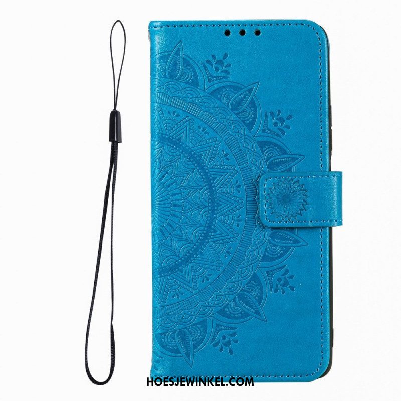 Folio-hoesje voor Xiaomi Redmi Note 12 Pro Mandala Zon Met Lanyard
