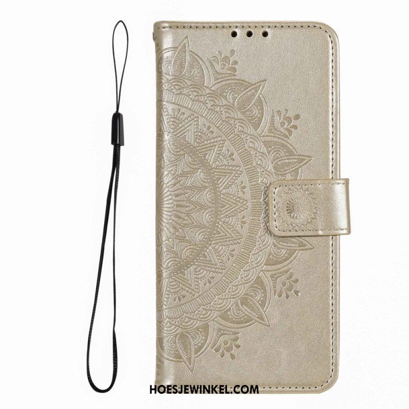 Folio-hoesje voor Xiaomi Redmi Note 12 Pro Mandala Zon Met Lanyard