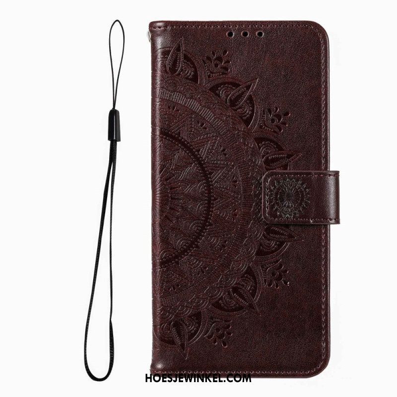 Folio-hoesje voor Xiaomi Redmi Note 12 Pro Mandala Zon Met Lanyard