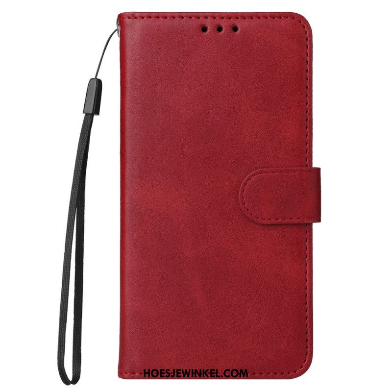 Folio-hoesje voor Xiaomi Redmi Note 12 Pro Met Ketting Effen Met Bandje