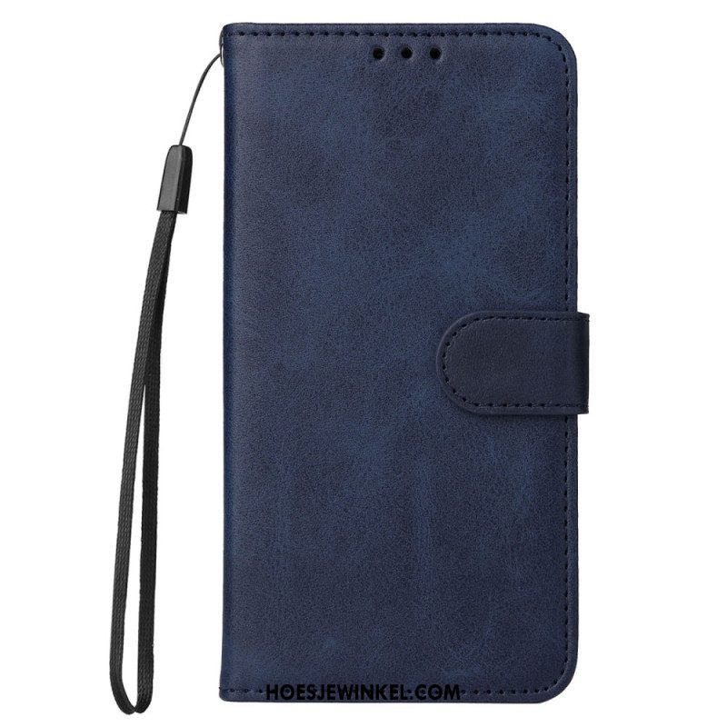 Folio-hoesje voor Xiaomi Redmi Note 12 Pro Met Ketting Effen Met Bandje
