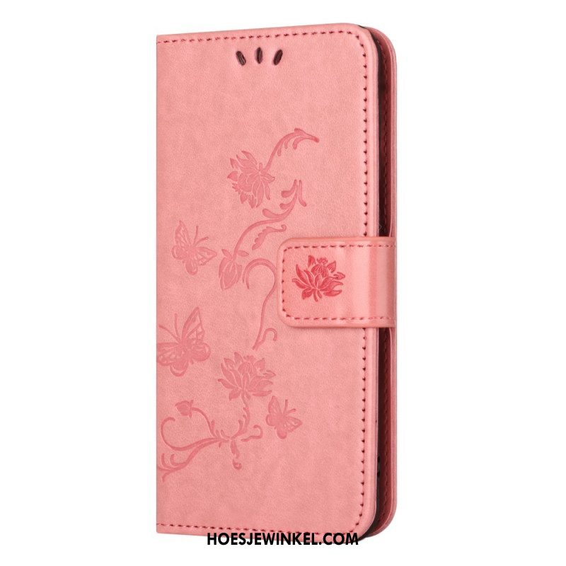 Folio-hoesje voor Xiaomi Redmi Note 12 Pro Met Ketting Strakke Bloemen