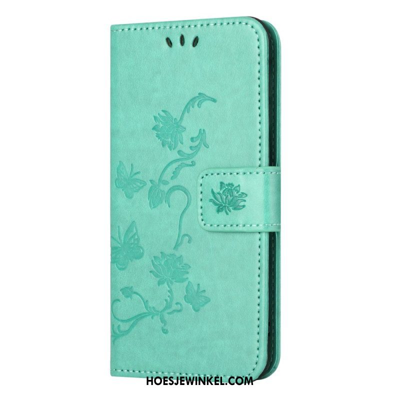 Folio-hoesje voor Xiaomi Redmi Note 12 Pro Met Ketting Strakke Bloemen