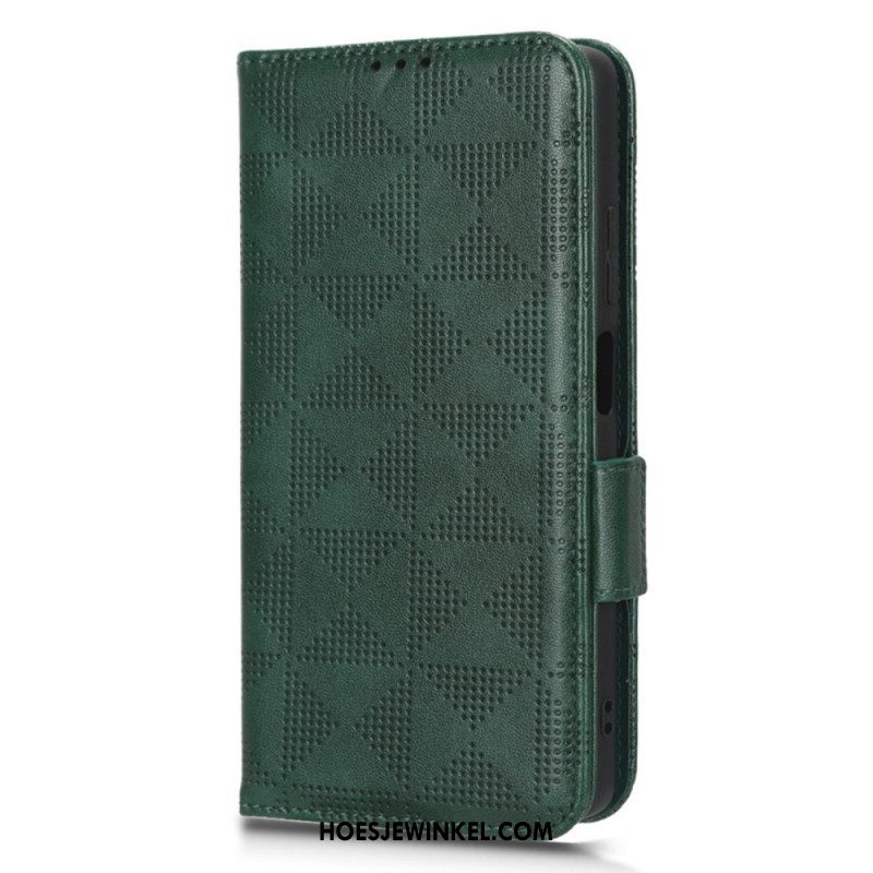 Folio-hoesje voor Xiaomi Redmi Note 12 Pro Plus Driehoeken Met Lanyard