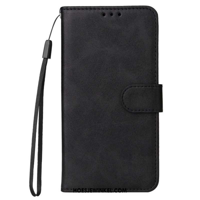 Folio-hoesje voor Xiaomi Redmi Note 12 Pro Plus Met Ketting Effen Met Bandje