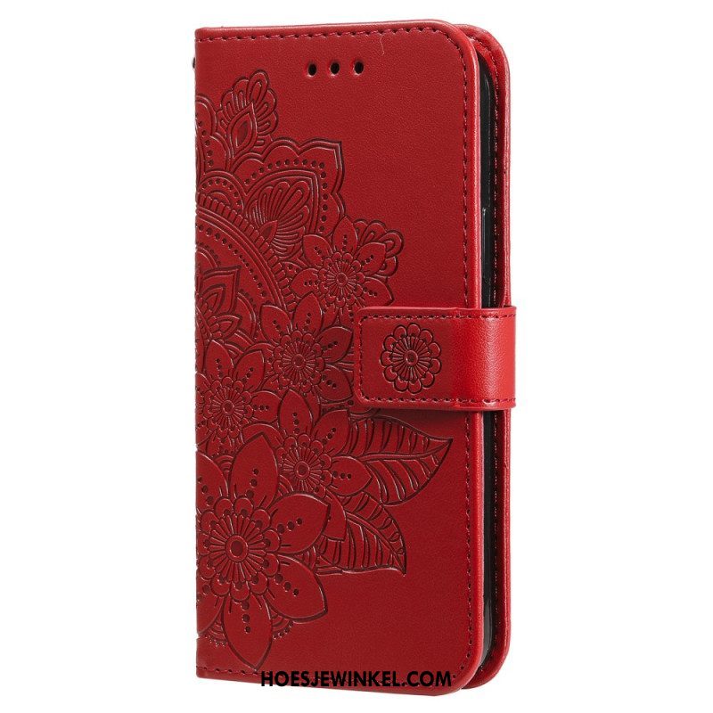 Folio-hoesje voor Xiaomi Redmi Note 12 Pro Plus Met Ketting Riem Bloem Mandala