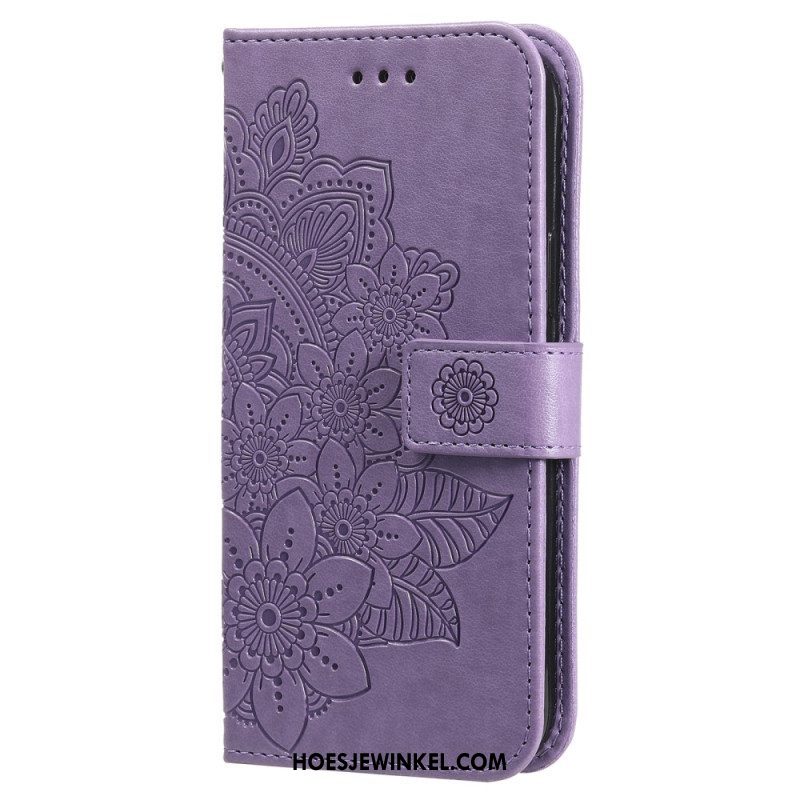 Folio-hoesje voor Xiaomi Redmi Note 12 Pro Plus Met Ketting Riem Bloem Mandala