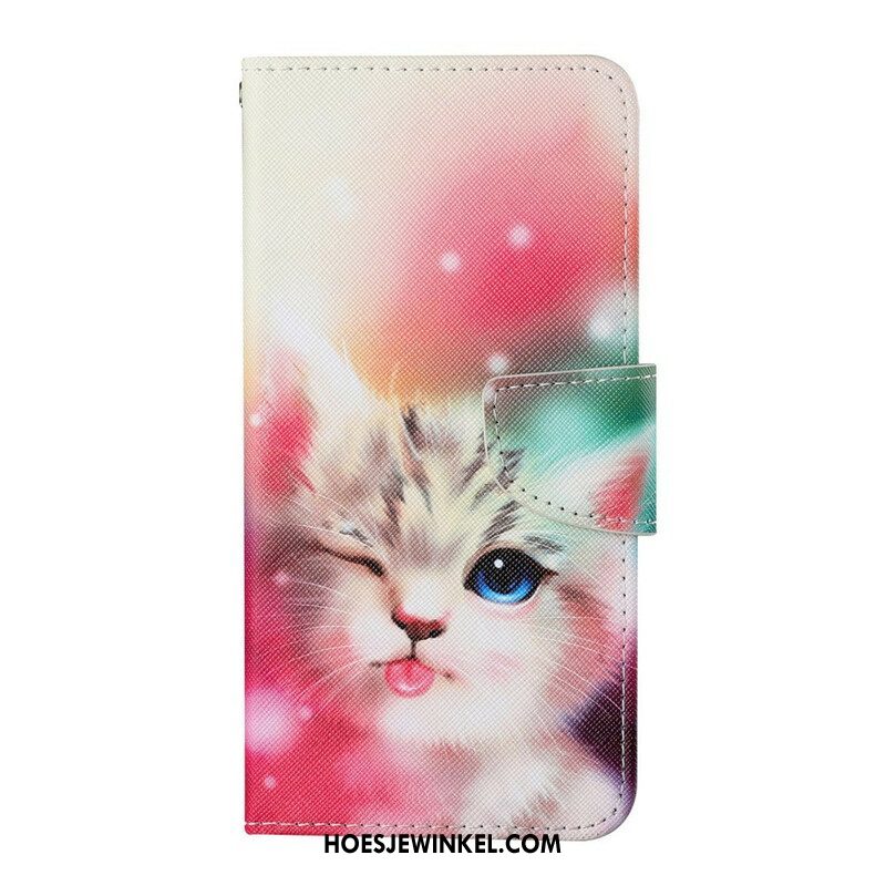 Folio-hoesje voor iPhone 13 Pro Kattenverhalen Met Lanyard