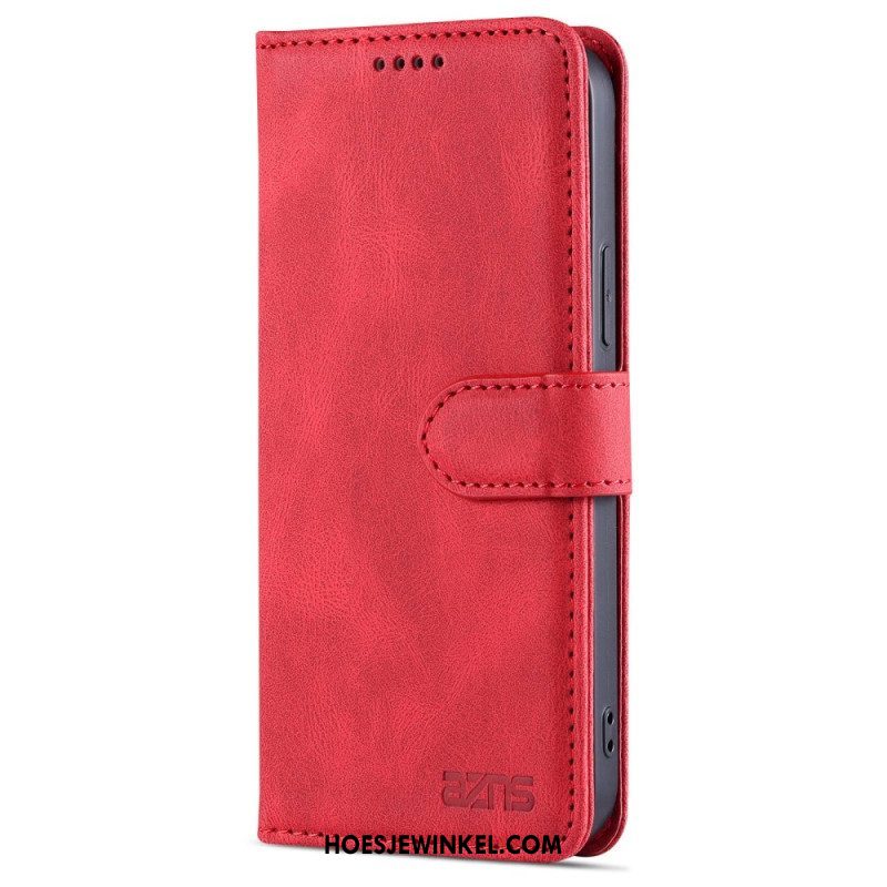 Folio-hoesje voor iPhone 14 Azns Leerstyling