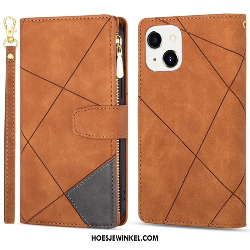 Folio-hoesje voor iPhone 14 Met Ketting Riemgeometrie