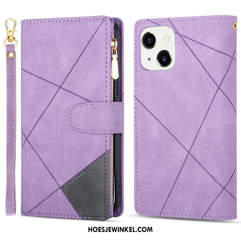 Folio-hoesje voor iPhone 14 Met Ketting Riemgeometrie