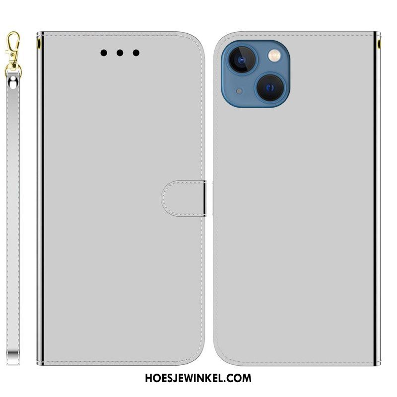 Folio-hoesje voor iPhone 14 Plus Spiegelhoes Van Imitatieleer