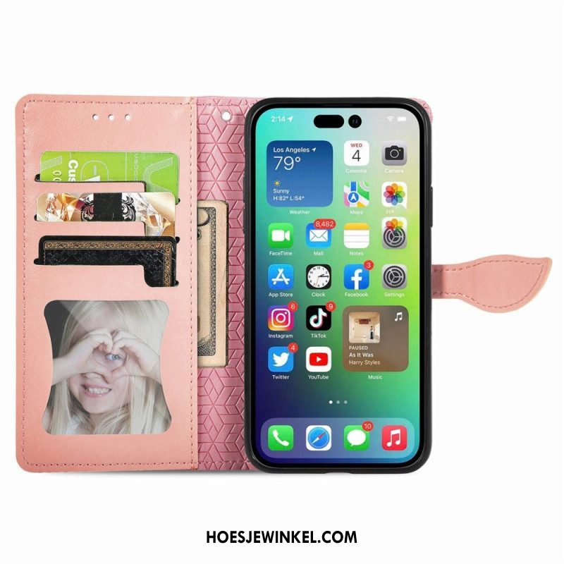 Folio-hoesje voor iPhone 14 Plus Stammen Bladeren