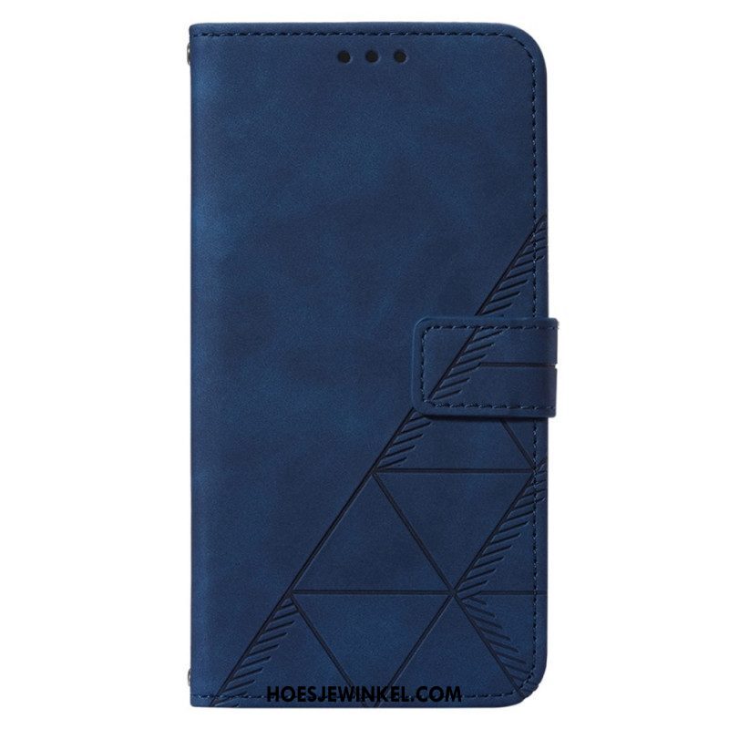 Folio-hoesje voor iPhone 14 Pro Max Met Ketting Riem Driehoeken
