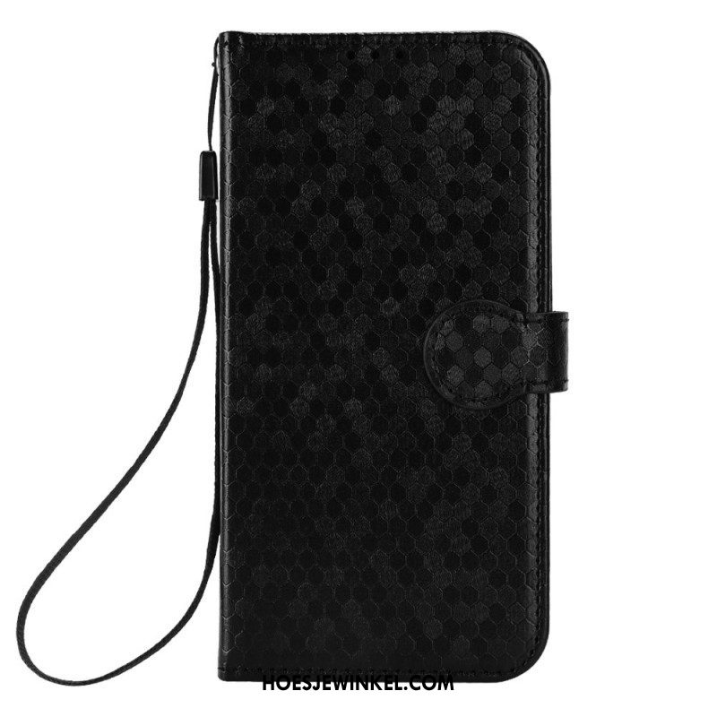 Folio-hoesje voor iPhone 14 Pro Met Ketting Strappy-patroon In 3d