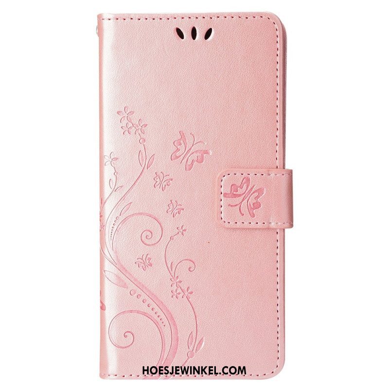 Folio-hoesje voor iPhone 15 Plus Bloemen En Vlinders