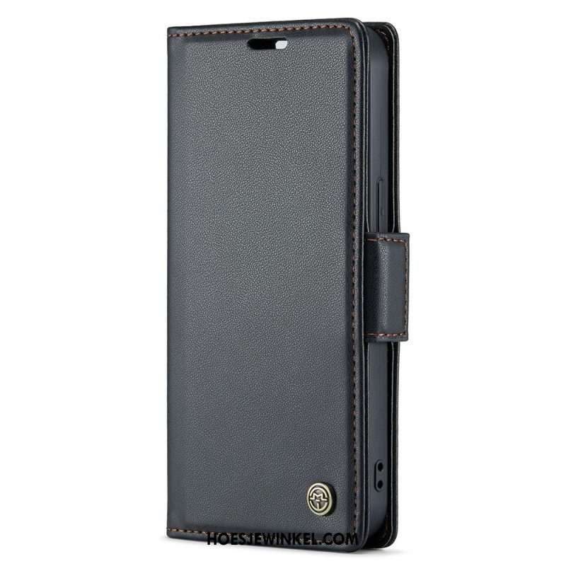 Folio-hoesje voor iPhone 15 Plus Caseme Lederen Stijl