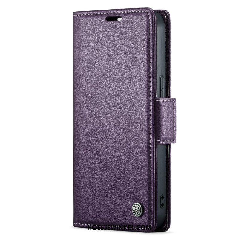 Folio-hoesje voor iPhone 15 Plus Caseme Lederen Stijl