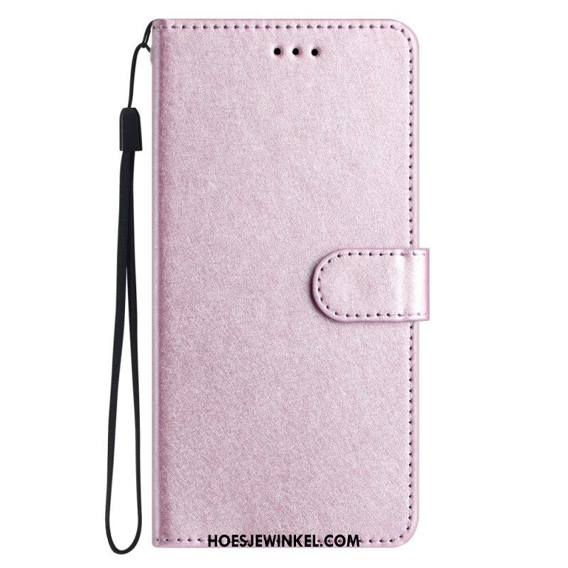 Folio-hoesje voor iPhone 15 Plus Met Ketting Pastel Met Riempje