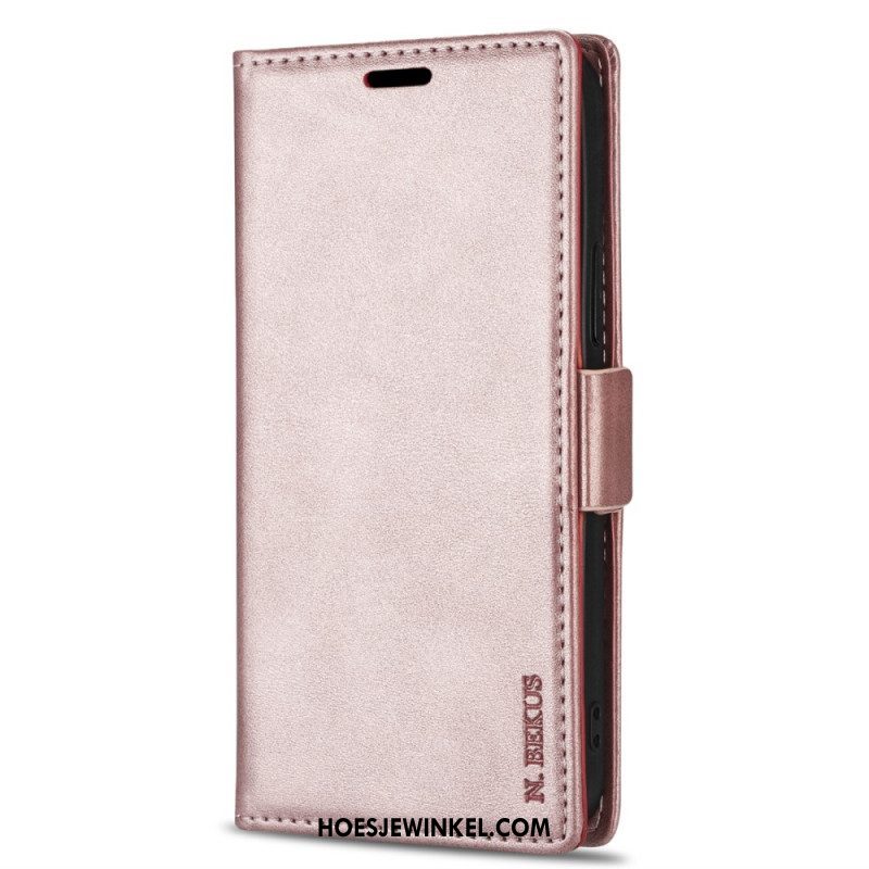 Folio-hoesje voor iPhone 15 Plus N.bekus Ledereffect